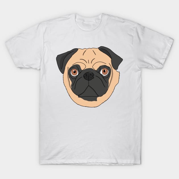 Pug face T-Shirt by AMCArts